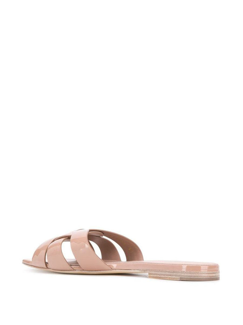 Saint Laurent Tribute Leather Flat Sandals
