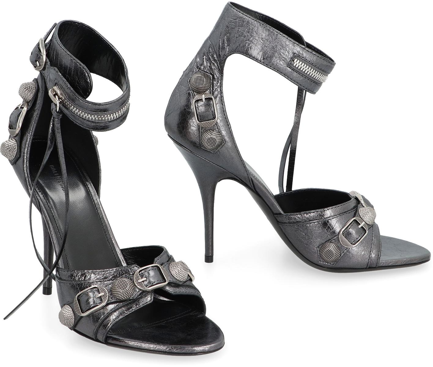 Balenciaga Cagole Leather Sandals