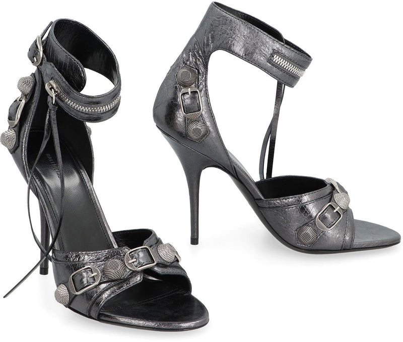 Balenciaga Cagole Leather Sandals