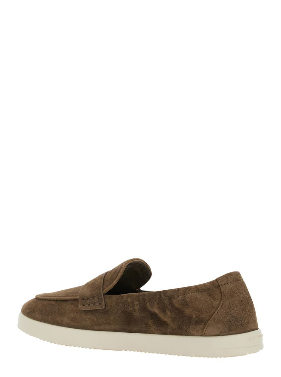 Brown Loafers With Logo Plaque On The Front And Slip-On Design In Suede Woman