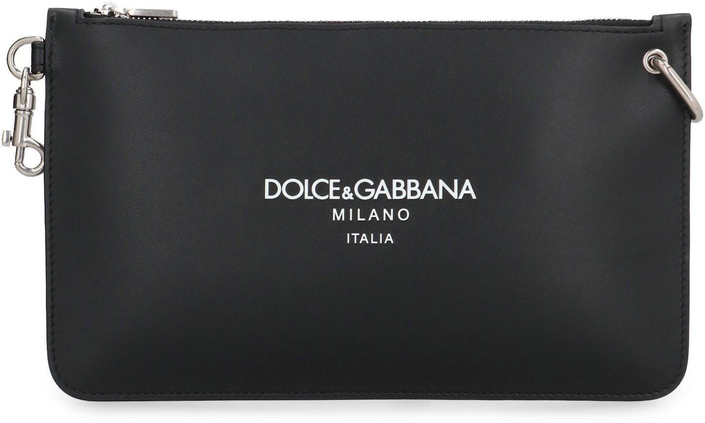 Dolce & Gabbana Necessaire Leather Flat Pouch