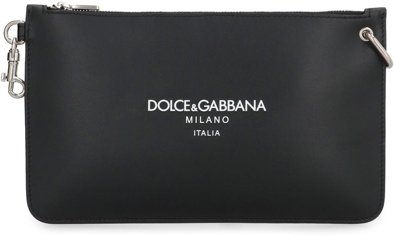 Dolce & Gabbana Necessaire Leather Flat Pouch