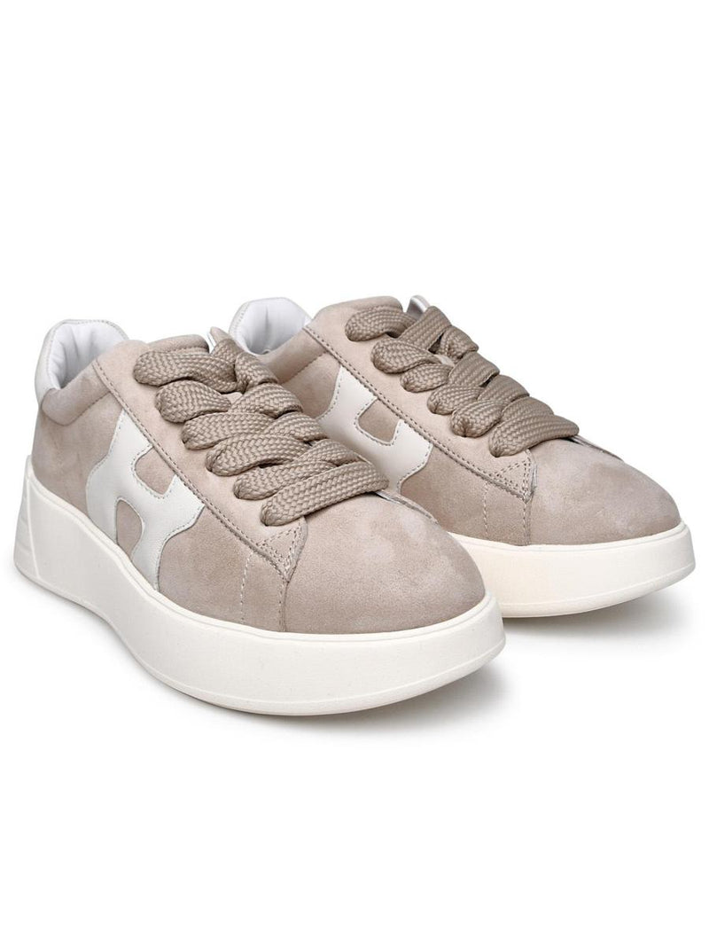Hogan Beige Rebel Suede Sneakers