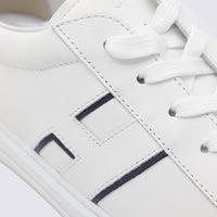 Hogan White And Navy Blue Leather Sneakers