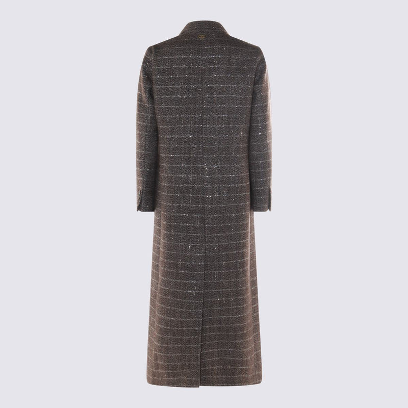 Twinset Brown Maxi Coat