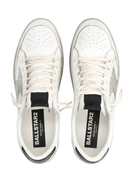 Golden Goose Ball Star White And Gray Leather Sneaker