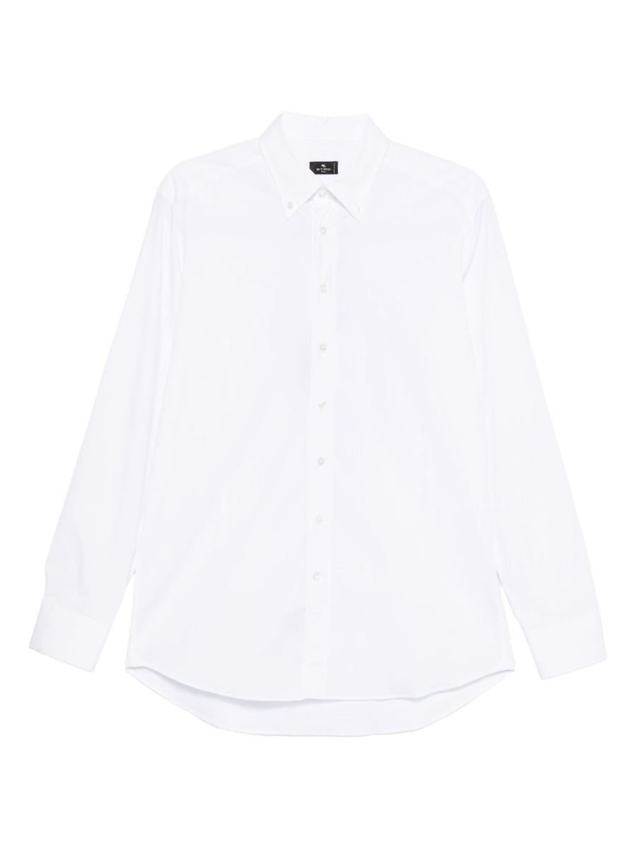 Etro Camicia In Cotone Elasticizzato Bianco