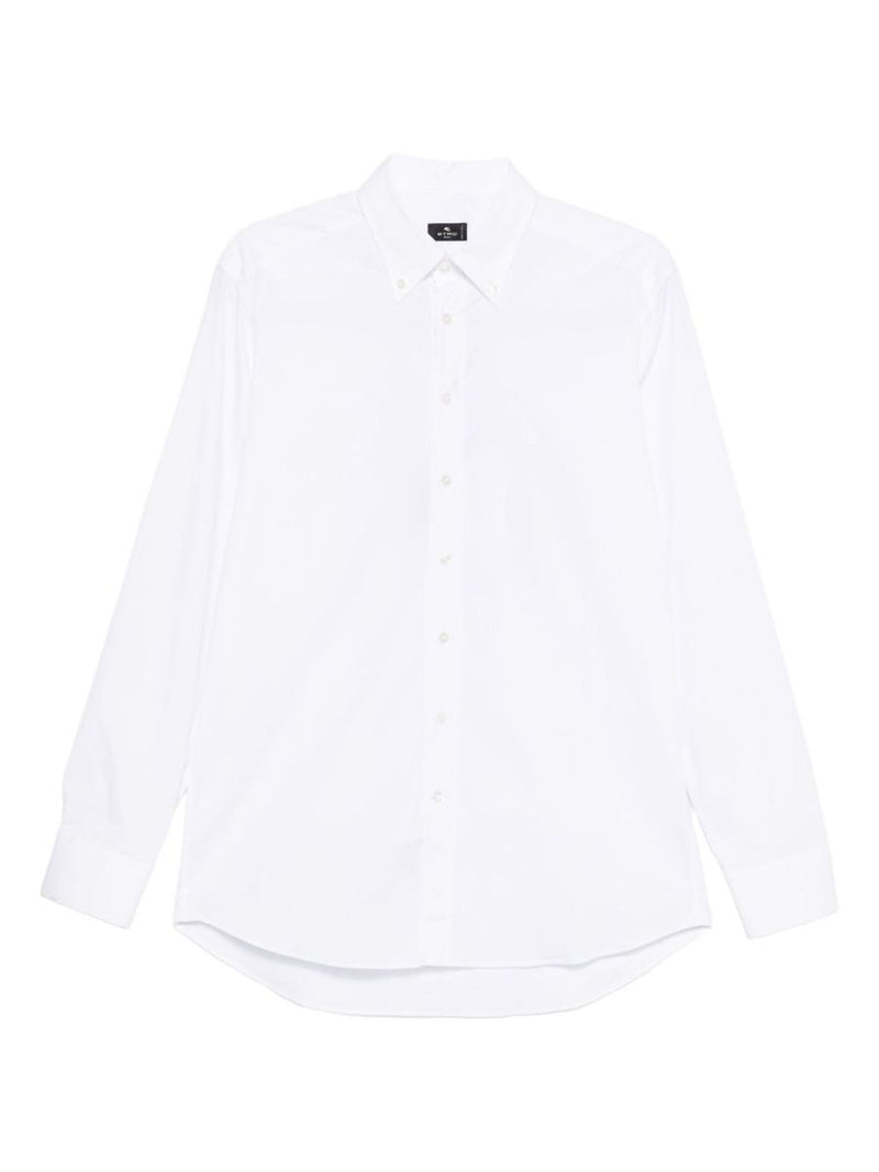 Etro Camicia In Cotone Elasticizzato Bianco