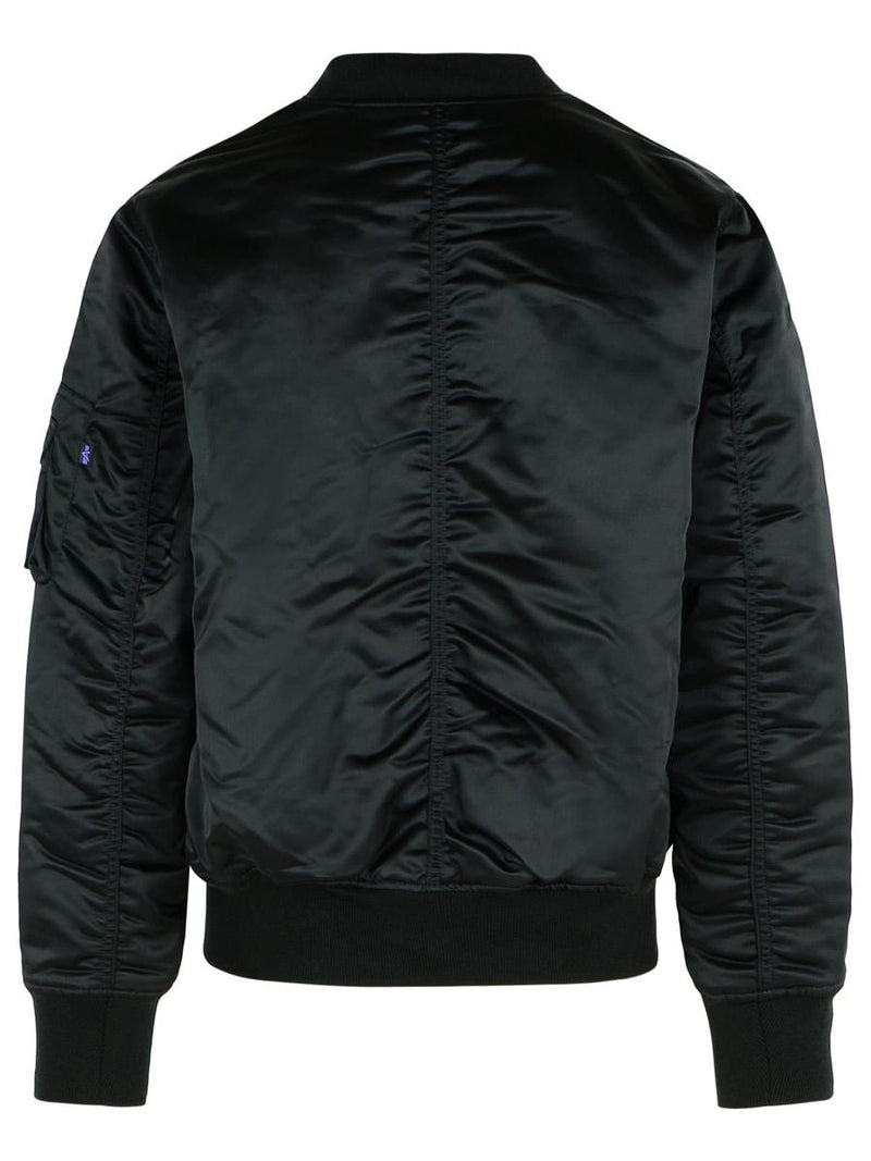 Alpha Industries 'Flight' Black Nylon Bomber Jacket