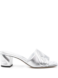 Alexander McQueen Metallic Leather Heel Sandals