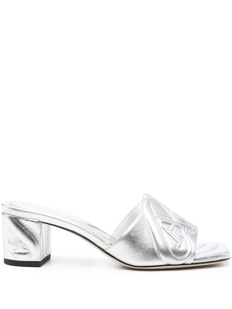 Alexander McQueen Metallic Leather Heel Sandals