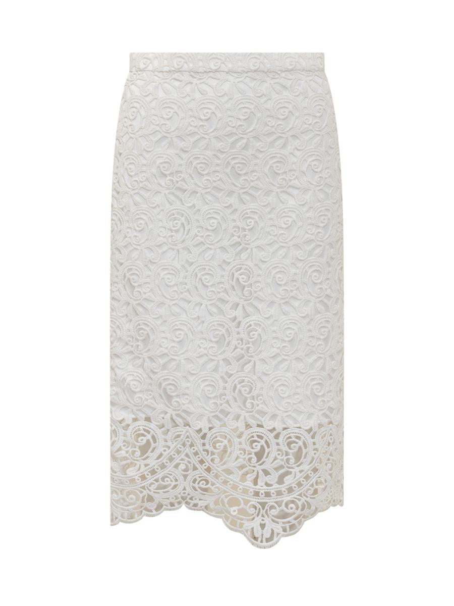 Burberry Macramé Lace Sheath Skirt
