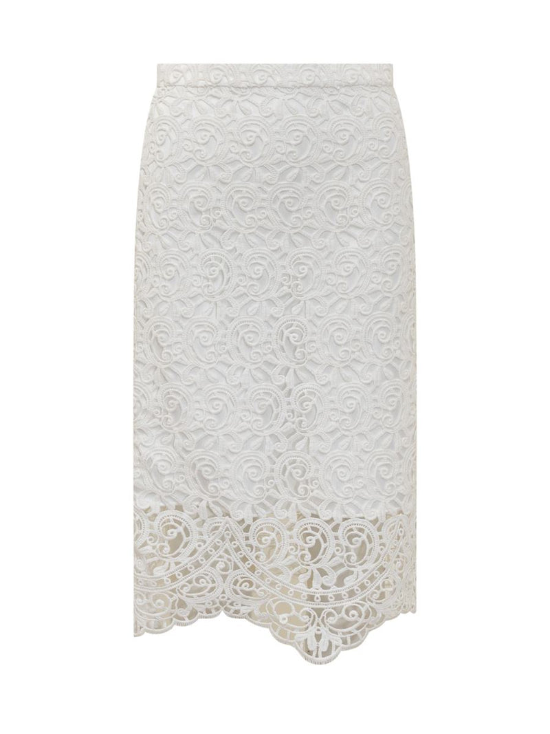 Burberry Macramé Lace Sheath Skirt
