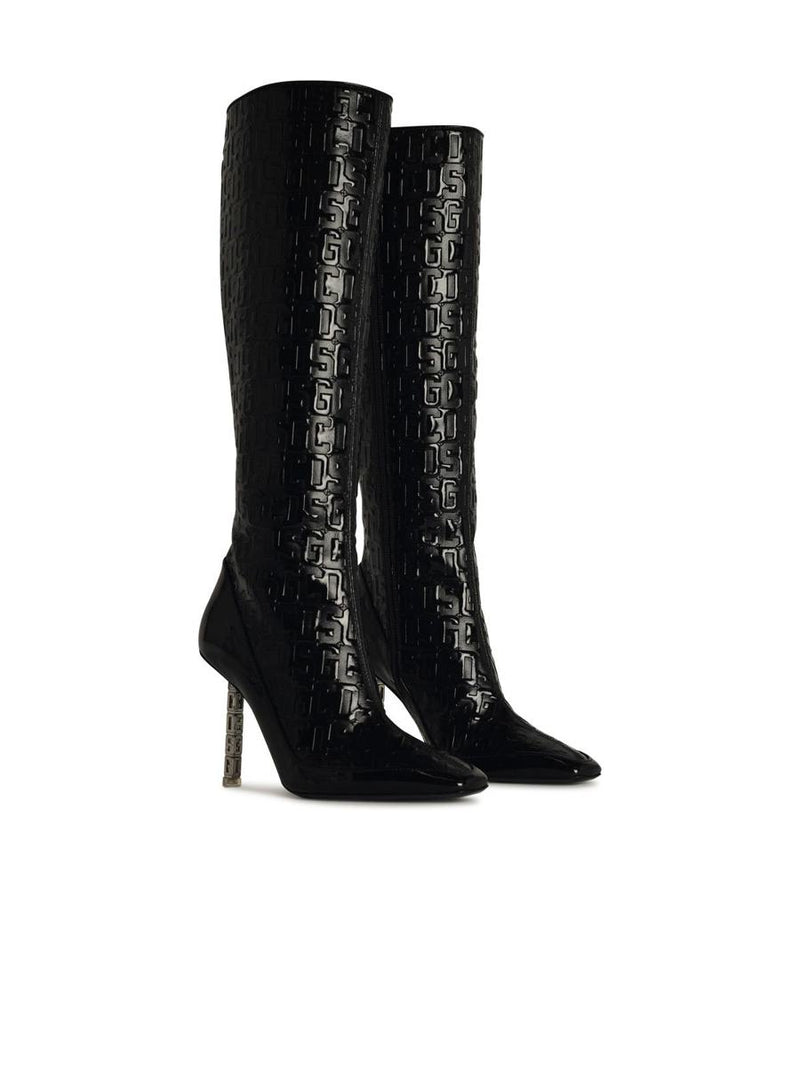 Gcds Black Patent Leather Boots