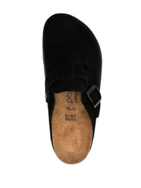 Birkenstock 'Boston Chunky' Black Suede Sabot