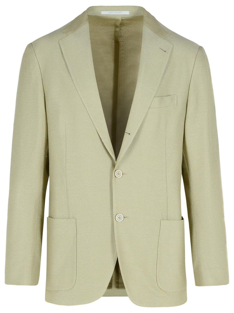 Eleventy Cream Cotton Blend Blazer