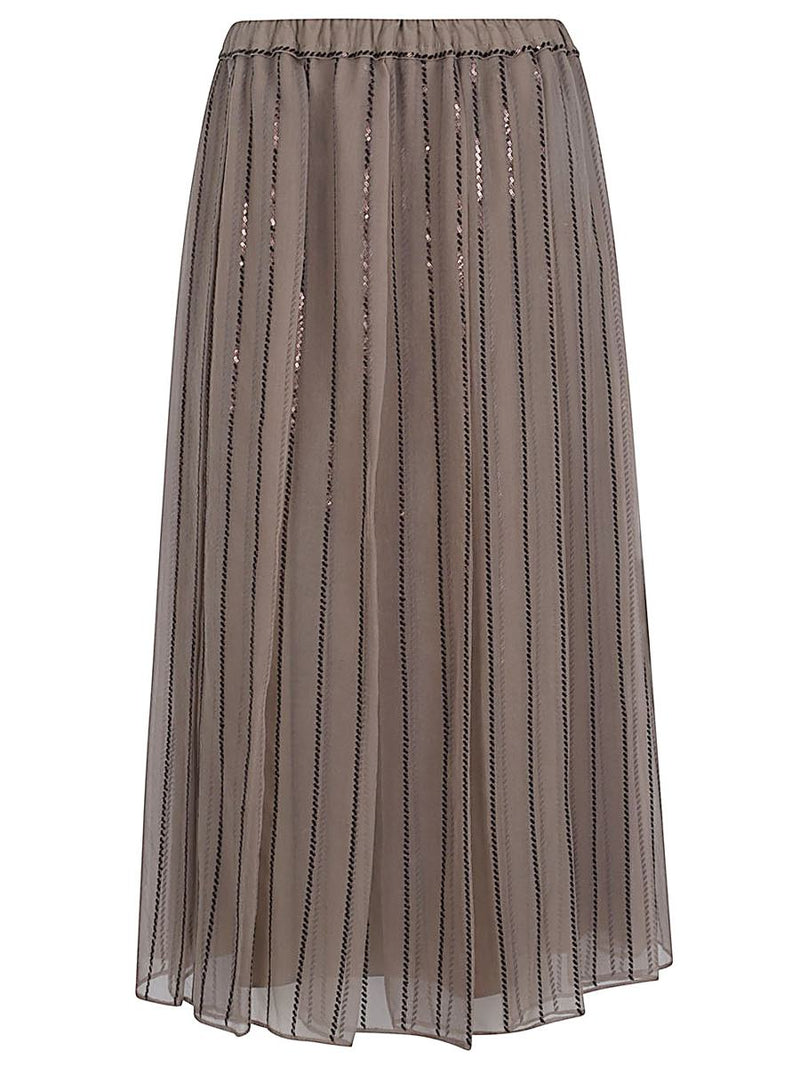 Brunello Cucinelli Silk Midi Skirt