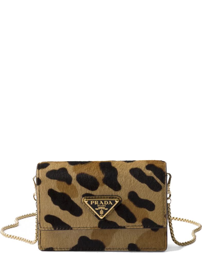 Prada Calf Hair Leopard Print Card Holder