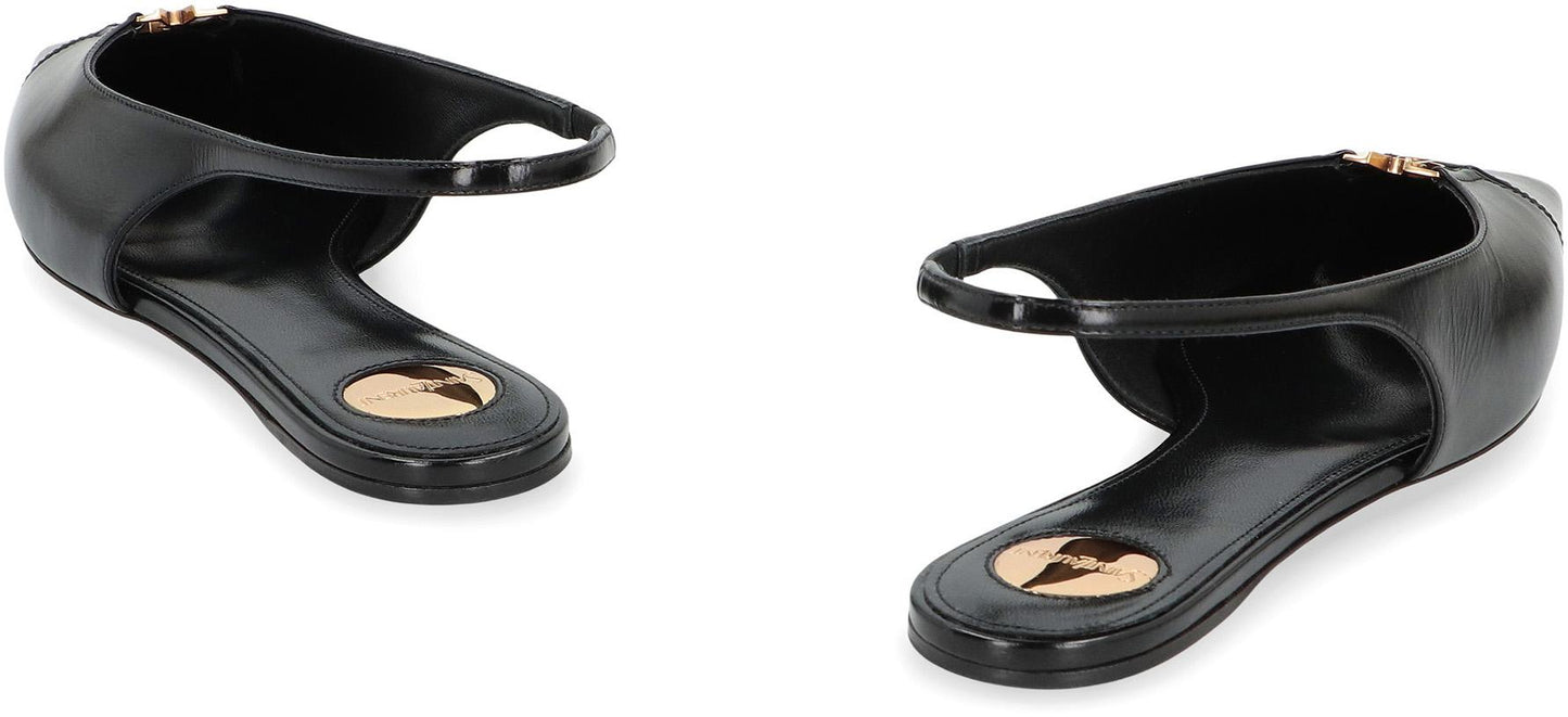 Saint Laurent Babylone Pointy-Toe Slingback Ballet Flats