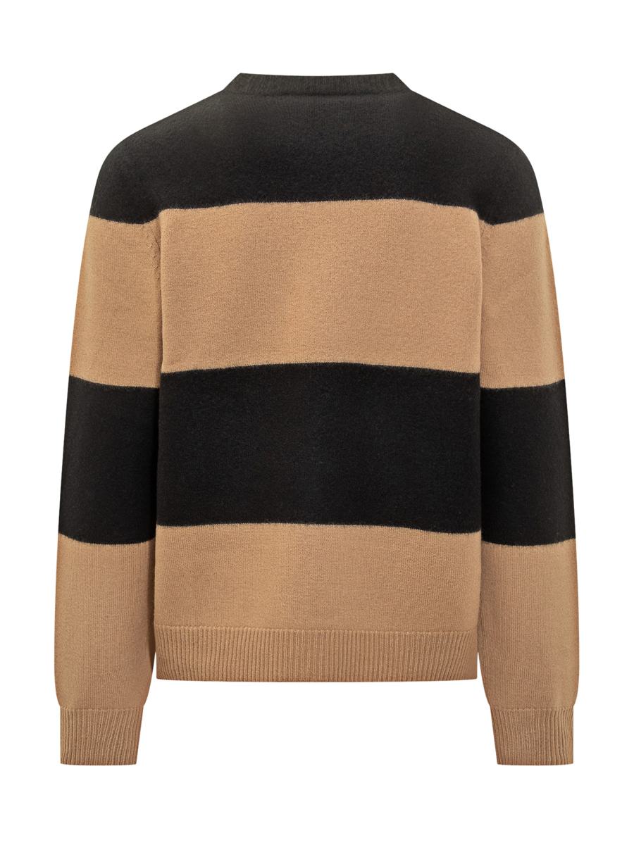 A.P.C. A.P.C. Black And Beige Striped Sweater With Logo