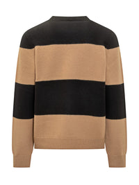 A.P.C. A.P.C. Black And Beige Striped Sweater With Logo