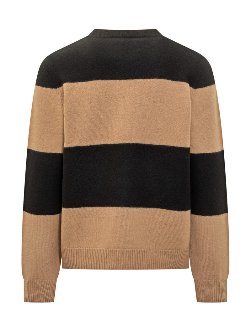 A.P.C. A.P.C. Black And Beige Striped Sweater With Logo