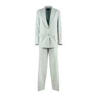 Paul Smith Light Blue Pinstriped Cotton-Linen Blend Suit