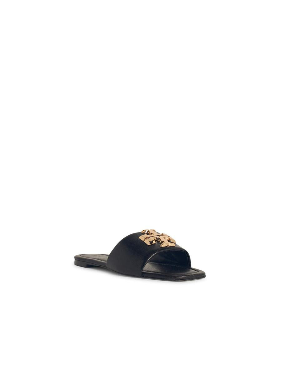 Tory Burch 'Eleanor' Black Leather Slippers