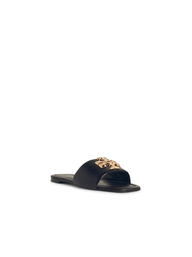 Tory Burch 'Eleanor' Black Leather Slippers
