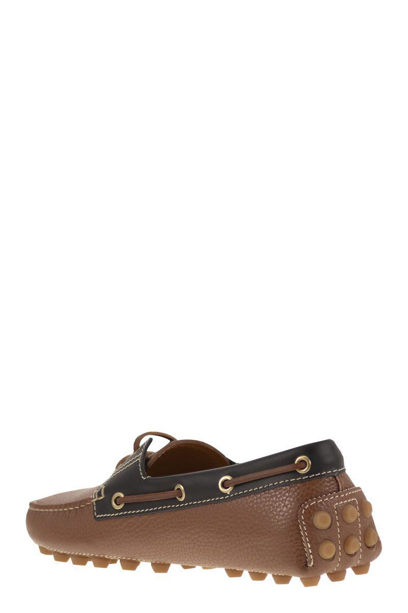 Tod'S Leather Boat Bubble Grommet