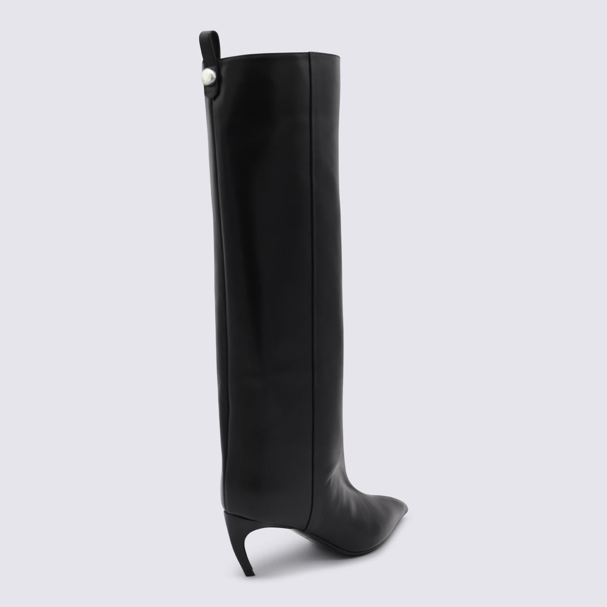 The Attico Black Leather Boots