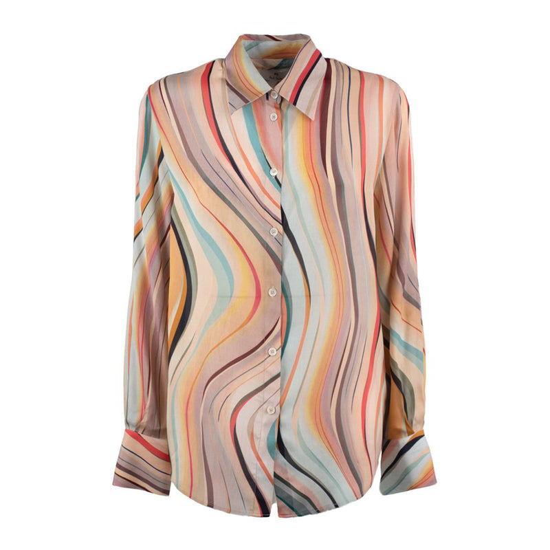 Paul Smith Silk Blend Shirt With Dusky Swirl Print