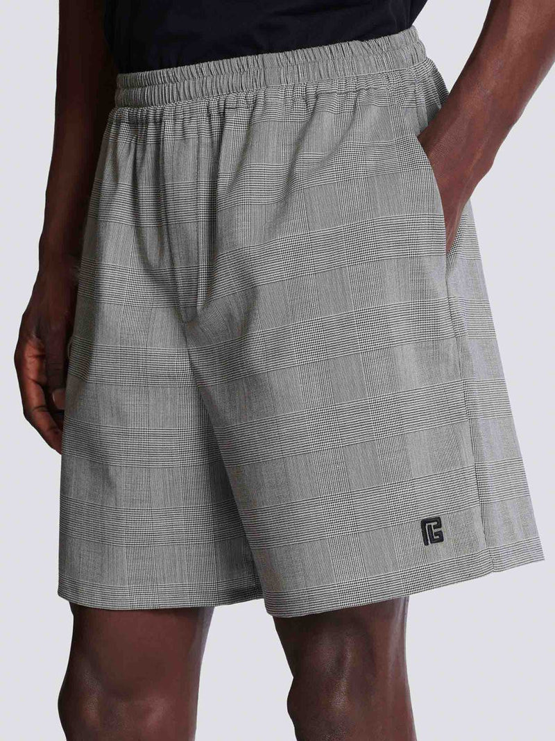 Balmain Wide Leg Satin Bermuda Shorts