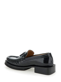 'Butterfly' Black Loafers With Tonal Logo In Techno Fabric Woman