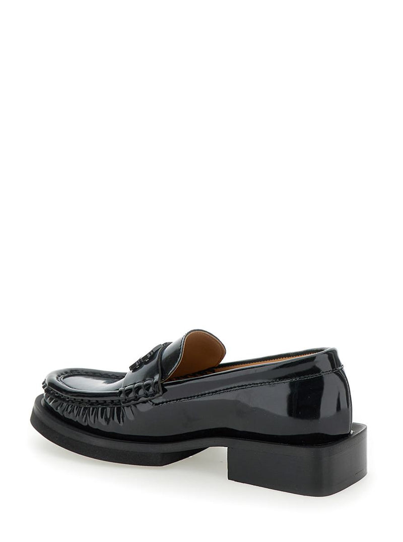 'Butterfly' Black Loafers With Tonal Logo In Techno Fabric Woman