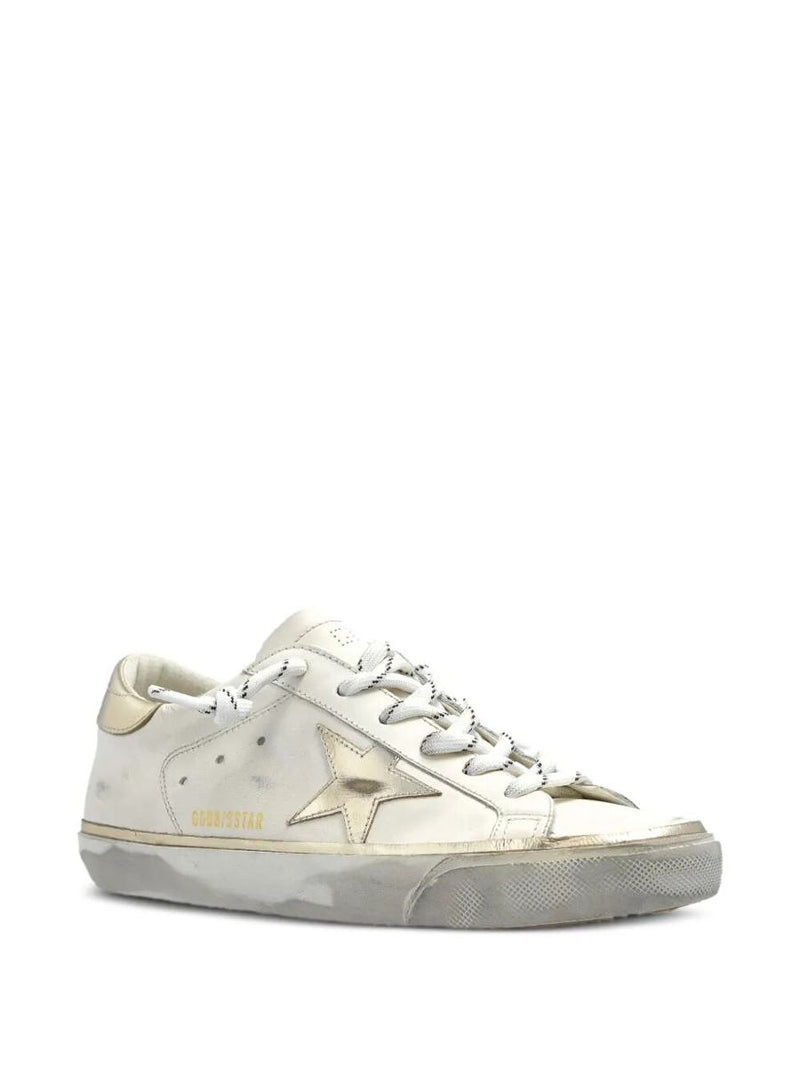 Golden Goose "Super Star" Leather Upper Laminated Star And Heel Glitter Edge Shoes