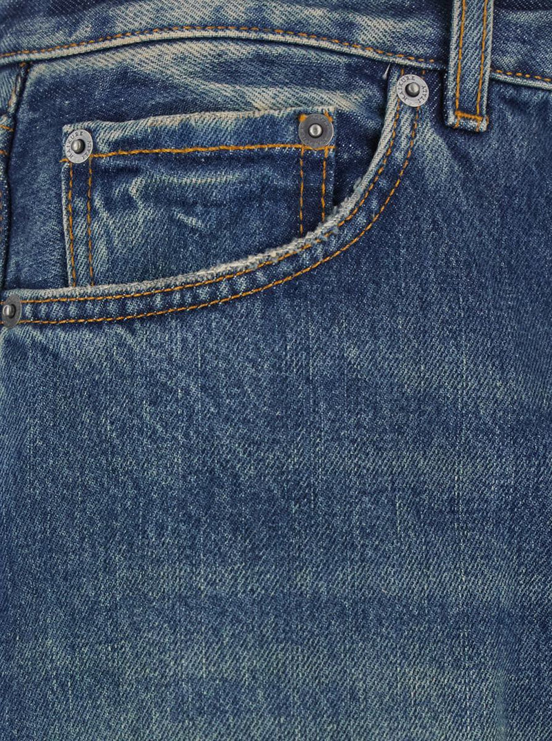 'Bethany' Blue Jeans With Logo Patch On The Rear In Denim Woman