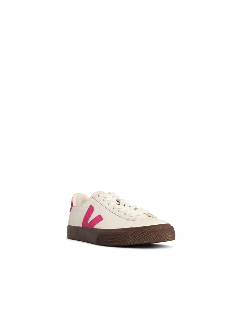 Veja 'Field' White And Fuchsia Leather Sneakers