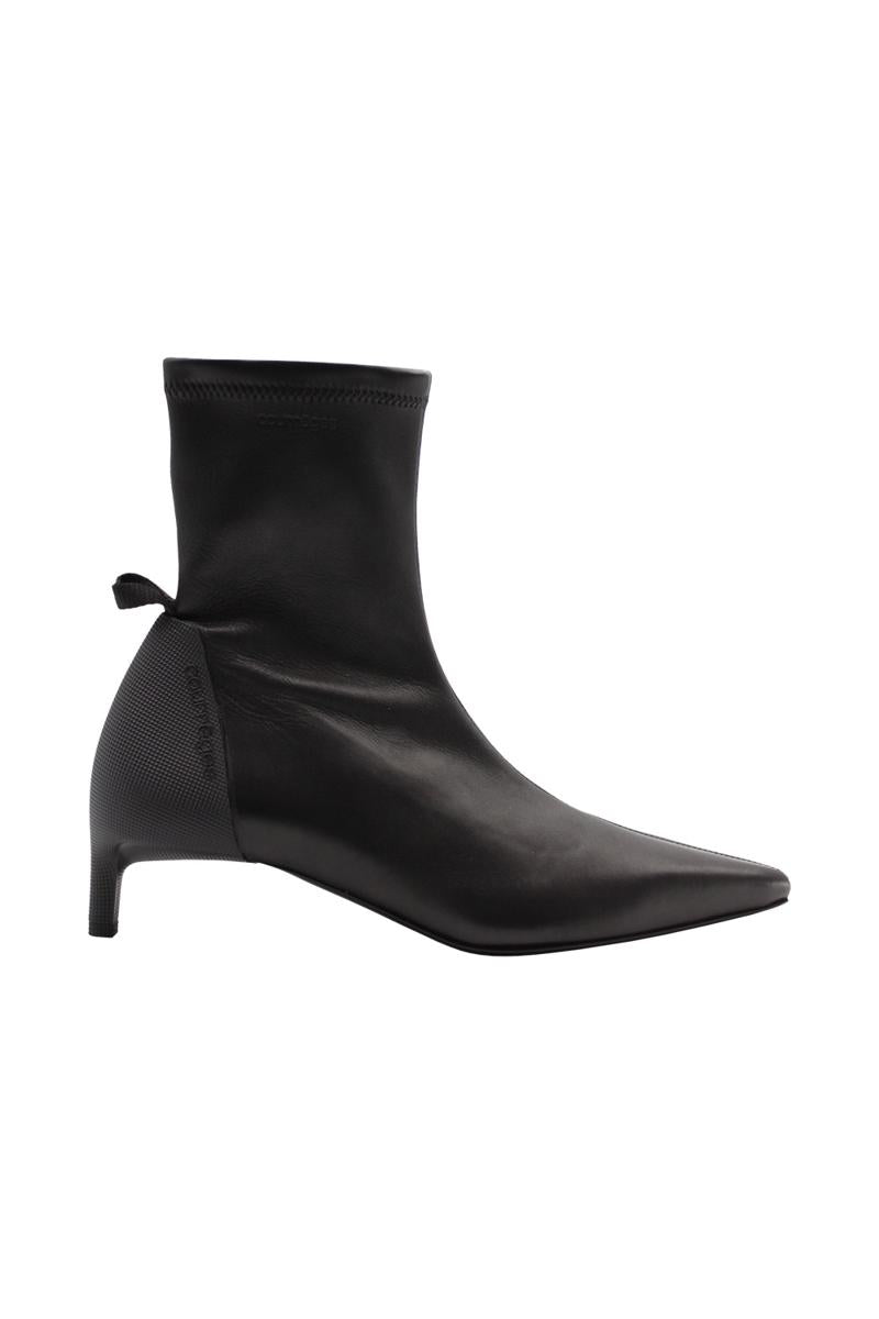 Courrèges Scuba Stretch Leather Ankle Boots Shoes