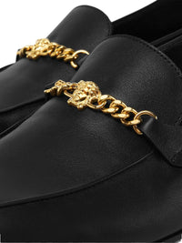 Versace 'Medusa' Black Leather Loafers