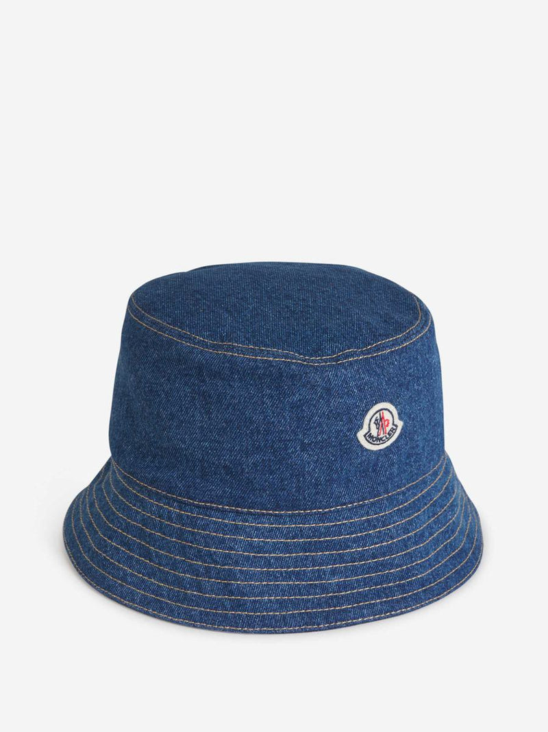 Moncler Denim Logo Fisherman Hat