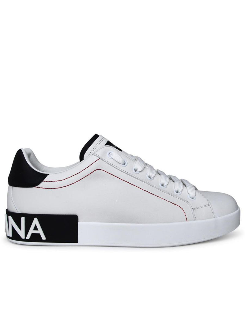 Dolce & Gabbana Portofino White Leather Sneakers