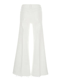 White Flared Jeans In Denim Woman