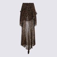 Blumarine Brown Silk Skirt