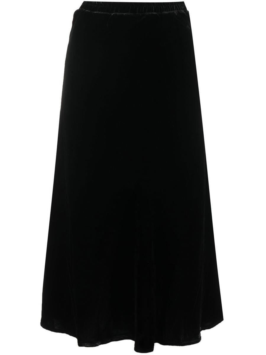 Gold Hawk Velvet Long Skirt