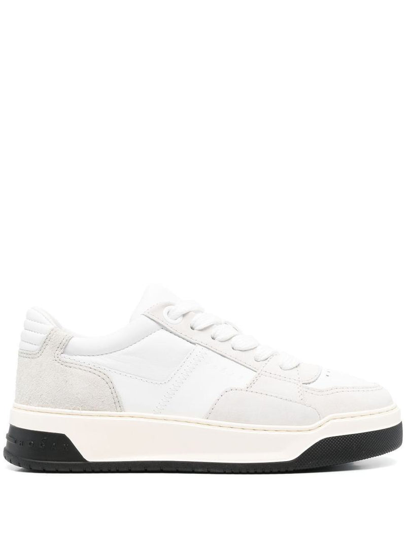 Hogan Chamallow Suede And Nappa Two-Tone Sneakers Shoes