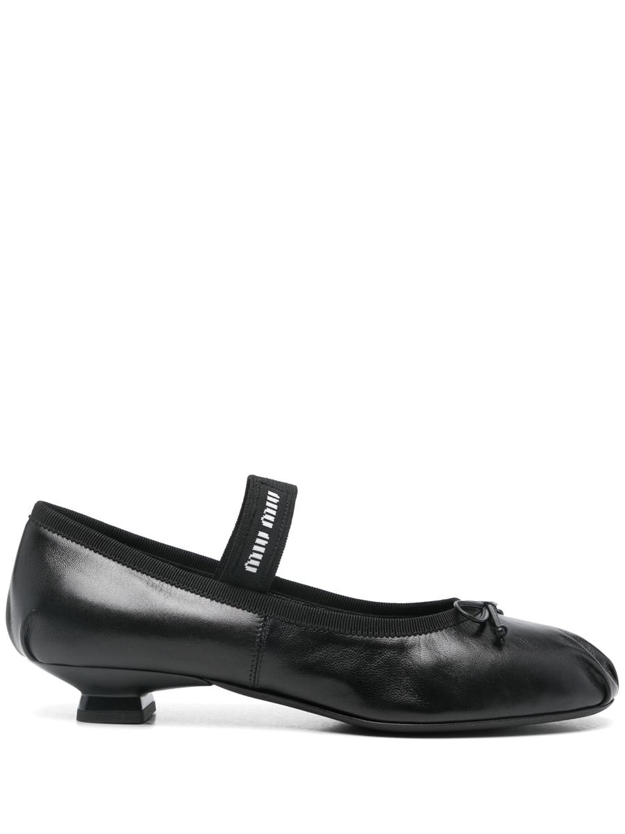 Miu Miu Logo-Intarsia Ballet Flats
