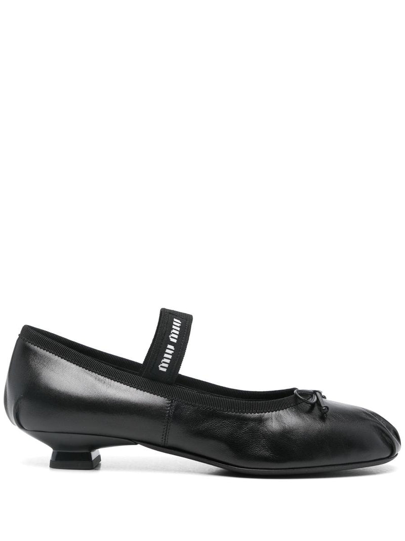 Miu Miu Logo-Intarsia Ballet Flats