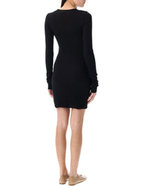 Eterne Long Sleeve Crewneck Mini Dress