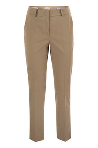 Peserico Light Cotton Satin Cigarette Trousers